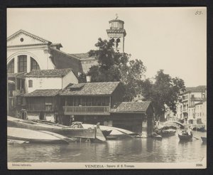Utsikt over gondolverkstedet på Squero di San Trovaso i Venezia Venezia - Squero di S. Trovaso (tittel på objekt)
