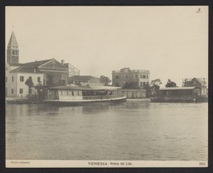 Utsikt over havnen i Lido Venezia - Veduta del Lido (tittel på objekt) av Neue Photographische Gesellschaft