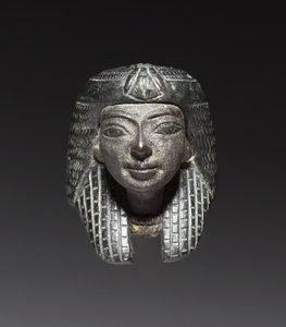 Bronse Mount fra en "Shawabty Bundle": Hode, sent 18. til 19. dynasti, ca. 1336-1256 f.Kr. av New Kingdom Egyptian