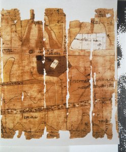 Fragmenter av Torino-kartet av New Kingdom Egyptian