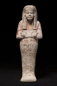 Ushabti for en kvinne kalt Wia, Ramesside Period (kalkstein)