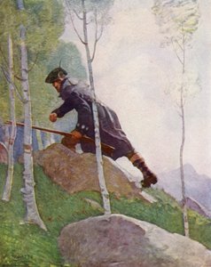 Illustrasjon for kidnappet av Robert Louis Stevenson (farge litho) av Newell Convers (after) Wyeth