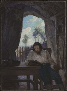 Om morgenen tok jeg Bibelen; og fra Det nye testamente begynte jeg... av Newell Convers Wyeth