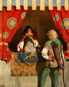 Robin møter hushjelp Marian av Newell Convers Wyeth