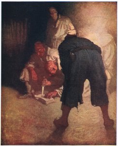 Den svarte flekken: Omtrent halvveis ned i skråningen til stokken ble de samlet i en gruppe av Newell Convers Wyeth