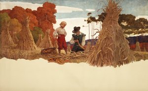 The Puritan Corn Husker, 1941 av Newell Convers Wyeth