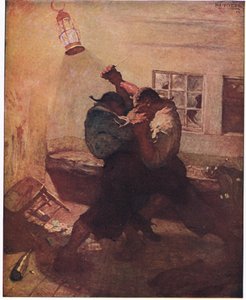 Kampen i hulen: Den viste meg hender og kameraten hans låst sammen i en dødelig kamp av Newell Convers Wyeth