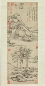 Woods and Valleys of Mount Yu, datert 1372. av Ni Zan