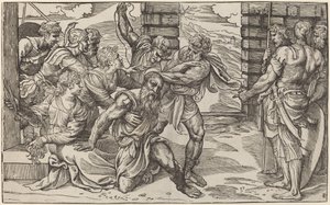 Samson og Delila av Niccolò Boldrini after Titian