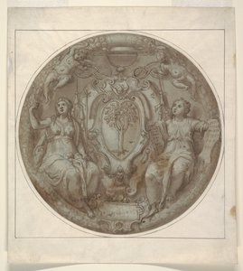 Design for en Tondo med armene til kardinal Giulio della Rovere av Niccolò Martinelli, called il Trometta