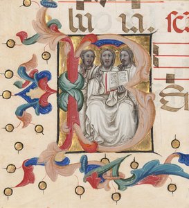 Initial B: Treenigheten av Niccolò di Giacomo da Bologna