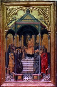 Presentasjonen av jomfruen ved tempelet (tempera på panel) av Niccolo Bonaccorsi