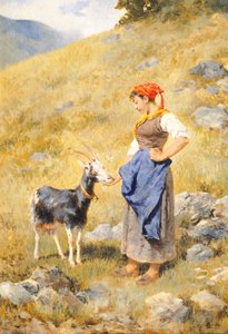Gjeterinne, av Niccolo Cannicci (1846-1906)