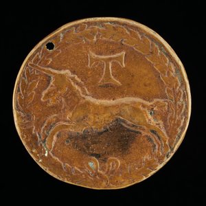 Unicorn og Tau-Cross [revers], ca. 14801486. av Niccolo Fiorentino