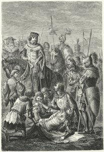 Døden til Manfred av Sicilia i slaget ved Benevento av Niccolo Sanesi