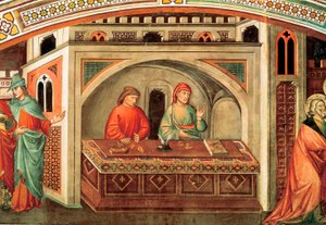 Historien om Saint Matthew, detalj av en freske av Niccolo di Pietro Gerini, ca. 1400