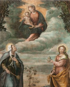 Ulastelig Madonna med Jesusbarnet og de hellige (olje på lerret)