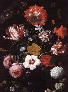 Stilleben med blomster av Nicholaes van Verendael