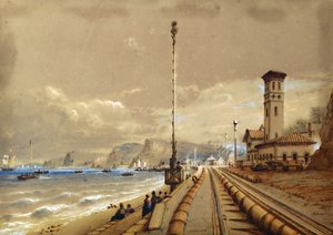 Atmospheric Railway at Dawlish, ca. 1850 (akvarell på papir)