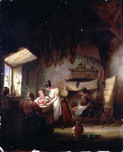 Interiør med figurer