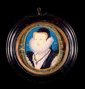 Alice Brandon, fru Hilliard, 1578 (wc på vellum) av Nicholas Hilliard