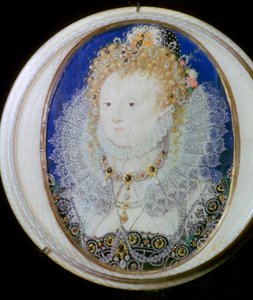 Moderne miniatyrportrett av Elizabeth I av England av Nicholas Hilliard