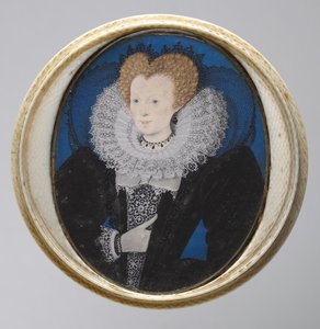 Portrait of a Woman, c.1590 (watercolor on vellum in original turned ivory case) av Nicholas Hilliard
