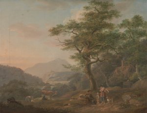 Et landskap med figurer av Nicholas Pocock