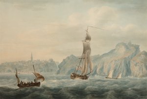 Port of Tenby (akvarell på papir) av Nicholas Pocock