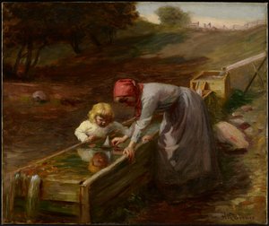 Ved våren, ca. 1895 (olje på lerret) av Nicholas Richard Brewer