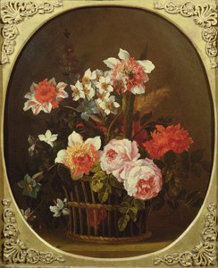 Stilleben av blomster i en kurv, 1700-tallet av Nicholas Ricoeur