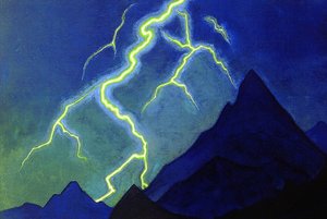 Call of the Heaven, Lightning, ca. 1935-36 av Nicholas Roerich
