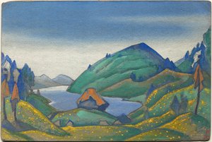 Scenery for Stravinskys ballett "The Rite of Spring", 1944 av Nicholas Roerich