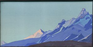 Himalaya, kveld, 1933 av Nicholas Roerich