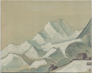 Himalaya hinsides skyene, skisse, 1933 av Nicholas Roerich