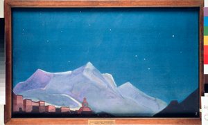 Det kongelige klosteret Hemis, i Tibet. (Buddhisme) Maleri av Nicolas (Nicholas) Roerich (1874-1947), tempera på lerret av Nicholas Roerich