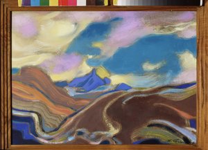 Mahdi. Oeuvre de Sviatoslav Nikolayevich Roerich (1904-1993), tempera og olje på papp av Nicholas Roerich