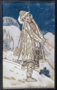 Kostymeprosjekt for stykket La demoiselle des neiges av Alexandre Ostrovski (1823-1886). (Kostumedesign for teaterstykket Snow Maiden, av A. Ostrovsky). Verk av Nicholas Roerich (1874-1947), tempera på papir av Nicholas Roerich