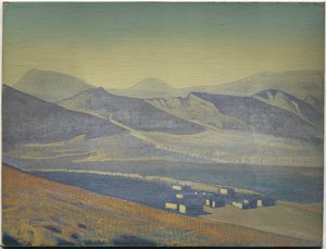 Sanctuaries and Citadels, fra serien med samme tittel, 1925 av Nicholas Roerich
