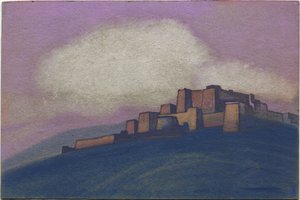 Tibetansk festning, 1936 av Nicholas Roerich