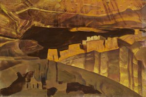 Ruinene av Det hvite hus i Canyon De Chelly, 1921 av Nicholas Roerich