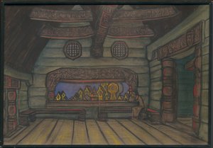 Yaroslavnas tårnrom, dekor for Borodins opera "Prince Igor", 1914 av Nicholas Roerich