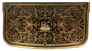 Detalj av en Louis XIV-kommode (ormolu, messing, skilpaddeskall og ibenholt) (se også 486114-19) av Nicholas Sageot