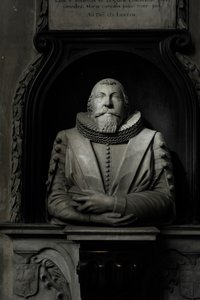 Minnesmerke over Hugo Barker, 1632 (marmor)