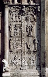 Detalj fra sørsiden av vestvåpenhuset, ca.1120-38 stein se 136520 og 136522 av Nicholaus