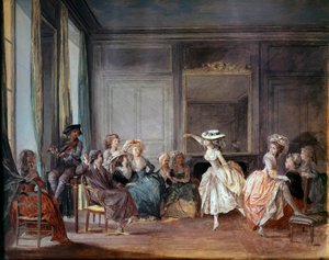Dansetimen. Gouache av Niclas II Lafrensen