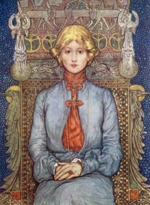 Norge: En typisk norsk jomfru (farge litho) av Nico Jungman