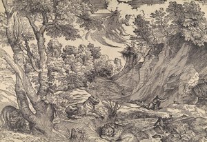 St. Hieronymus i villmarken, midten av 1500-tallet., midten av 1500-tallet. av Nicolò Boldrini.