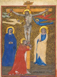 Single Leaf from a Missal: The Crucifixion, ca. 1390. av Nicolò da Bologna