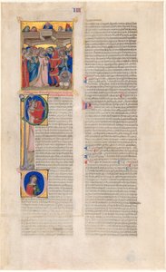Ekteskapet; the Kiss of the Bride (initial P); bruden forlatt (innledende D) av Nicolò da Bologna